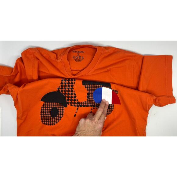 Woodburn Scooter with French Flag Men's Tshirt size M PreOwned in good condition - Picture 6 of 6